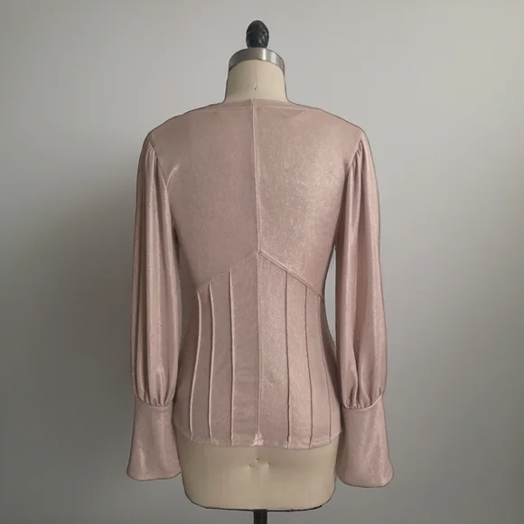 Free People Pleated Romantic V-Neck Top in size Medium - Picture 3 of 7